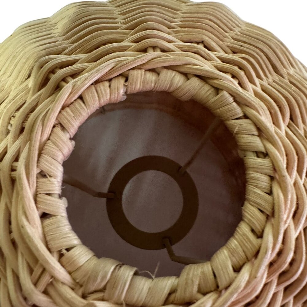 Handwoven Rattan Wicker Dome-Shaped Pendant Light Shade Beehive BoHo Coastal - Picture 3 of 4